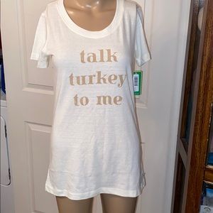 Tipsyelves woman talk turkey t shirt sm NWT